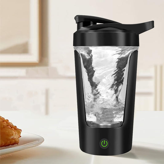 Electric Protein Shaker Bottle-Usb-C Rechargeable Protein Shake Mixer Cup-450Ml Portable Bottle Shaker for Protein Shakes and Coffee (Black)