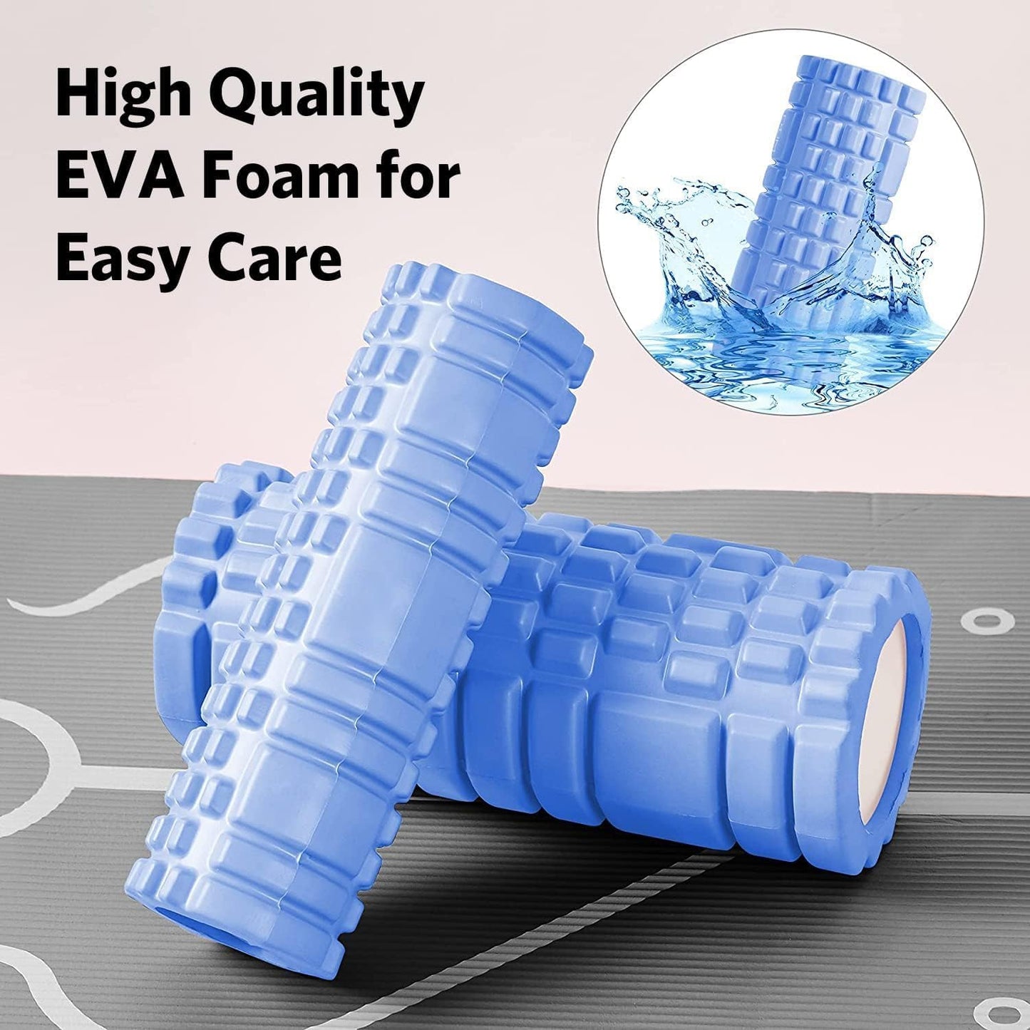 Foam Roller Yoga Column Muscle Rollers for Physical Therapy, Yoga, Home Gym Exercise 33 X 14 Cm Blue